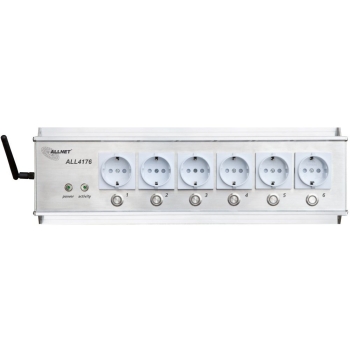 Preview: ALLNET MSR IO Zentrale Schaltsteckdosenleiste 6-fach inkl. Messgerät für Desktop & 19 Montage ALL4176 für IP Gebäude Automation ALL4176v3