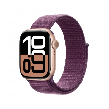 Apple Watch 10 Cell. 42mm Rose Gold Alu (Plum Sport Loop)