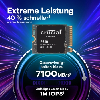 Preview: SSD    2TB Crucial M.2  (2230)  P310 NVMe PCIe Gen4 intern retail