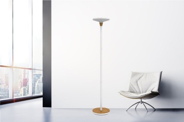 Preview: Unilux BALY BAMBOO LED-Deckenfluter wei�-bambus, dimmbar