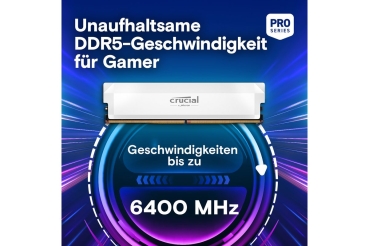 Preview: DDR5 64GB PC 6000 CL36 KIT (2x32GB) Crucial Pro white intern retail