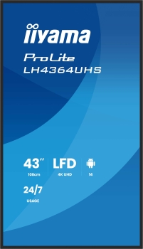 IIYAMA 108cm  (43) LH4364UHS-B1AG 16:9 2xHDMI+USB-C IPS