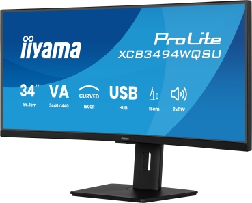 IIYAMA 86,7cm (34)   XCB3494WQSU-B1 21:9 2xHDMI+DP+USB Curv