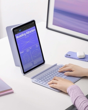 Preview: inateck Keyboard iPad 11 iPad Air 4/5Gen.Com. QWERTZ purple