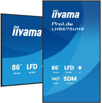 IIYAMA 217cm (85,6) LH8675UHS-B2AG 16:9  3xHDMI+DP+2xUSB (Speditionsversand)