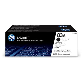 HP 83A - 2er-Pack - Schwarz - original - LaserJet - Tonerpatrone (CF283AD) - fr LaserJet Pro M201. M202. MFP M125. MFP M127. MFP M225