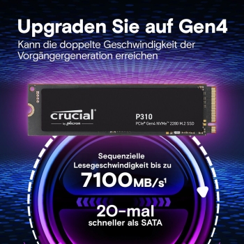 Preview: SSD    4TB Crucial M.2  (2280)  P310 NVMe PCIe Gen4 intern retail