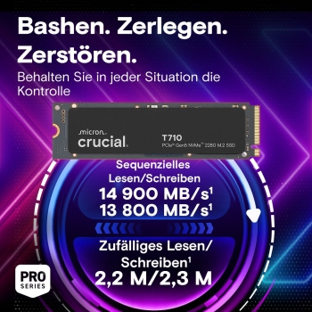 Preview: SSD    4TB Crucial M.2  (2280)  T710 Gen5 NVMe PCIe intern retail