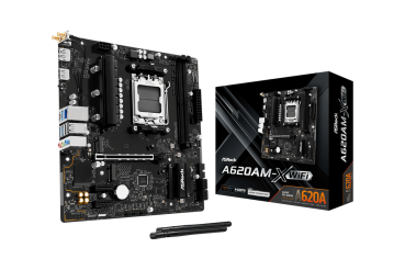 ASRock A620AM-X     WiFi         AM5 mATX HDMI/DP       DDR5