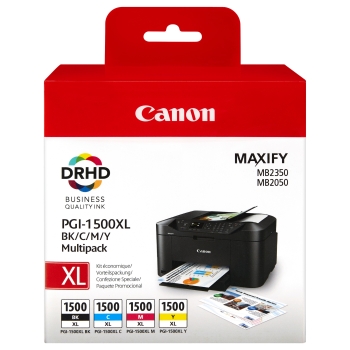 Canon Tinte PGI-1500XL 9182B004 4er Multipack (BKMCY) bis zu 1.020 Seiten gem�� ISO/IEC 24711