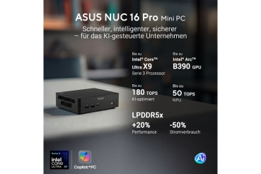Preview: ASUS RNUC16GDKX76C002 UX7 358H (65W) L7 Intel Arc B390 32G ohne OS