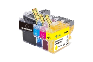 Preview: G&G 4er Set Tintenpatronen ersetzen Brother LC422XLVAL