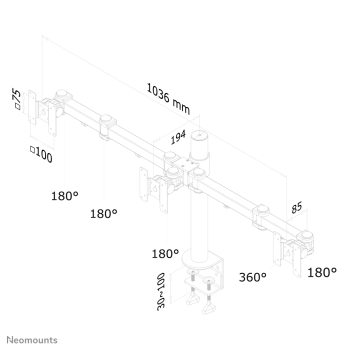 Neomounts TIS 10-21 3TFT je max.6KG 6Gelenke schwarz