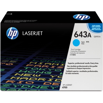 HP 643A original Colour LaserJet Toner cartridge Q5951A cyan standard capacity 10.000 pages 1-pack