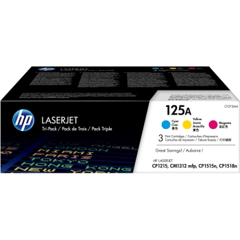 HP 125A original Toner cartridge CF373AM cyan magenta yellow standard capacity 3 x 1.400 pages 3-pack