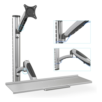 Preview: DIGITUS DA-90354 Wandhalterung für 1 Monitor + Tastaturhalterung 69cm 27 8kg
