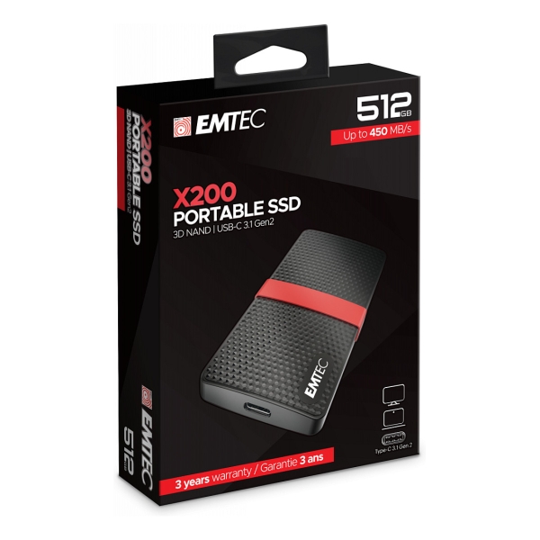 512GB Emtec 3.2Gen1 X200 Portable retail