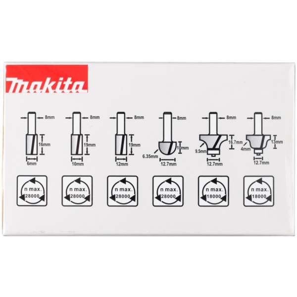 Makita Fräser-Set 8mm 6Stk