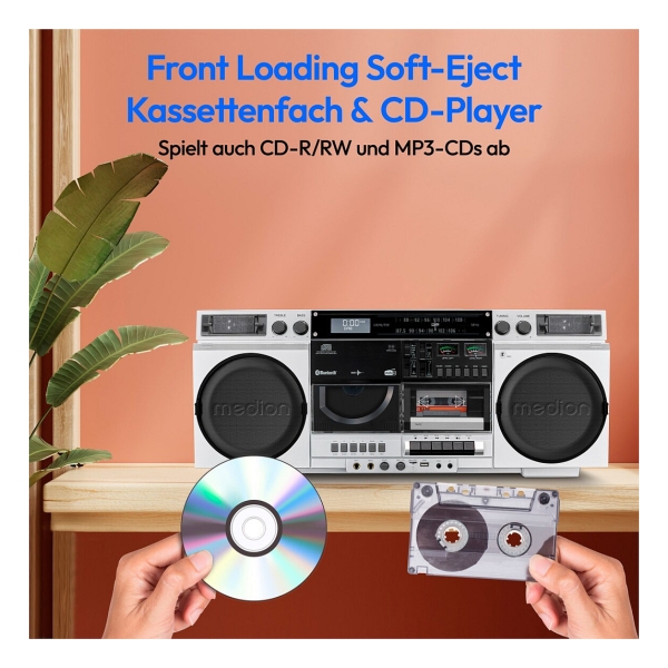 Medion P66538 Retro-Boombox weiß