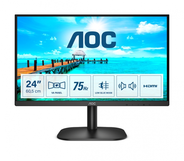 AOC 60,5cm (23,8) 24B2XDAM  16:09 HDMI+DVI  black