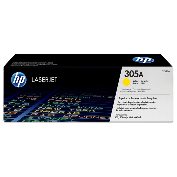 HP CE412A #305A yellow Verpackung beschädigt