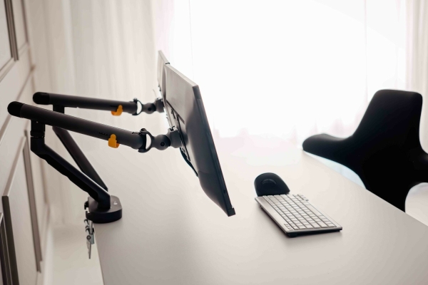 BakkerElkhuizen Monitorarm BE Flexible Dual dunkelgrau retail