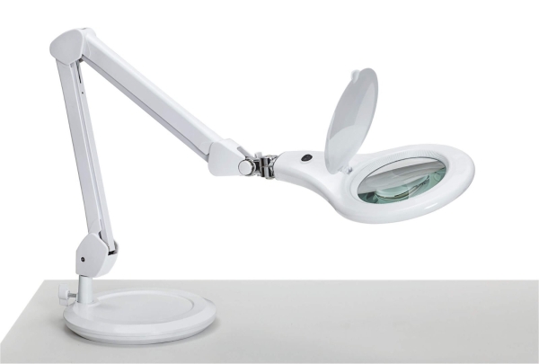 MAUL LED Lupenleuchte Makro mit Standfuß weiß
