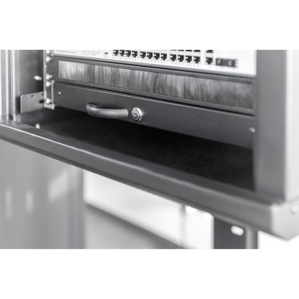 DIGITUS Schublade 1HE 483mm schwarz abschließbar